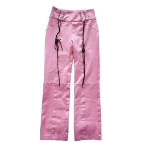 Dolls Kill I.AM.GIA  Carolina Pink Lace Up Pants Women's Sz XS